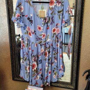 Peri floral print button dress