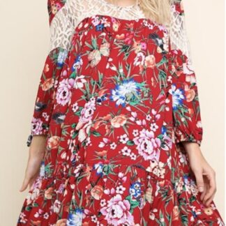 Red floral dress
