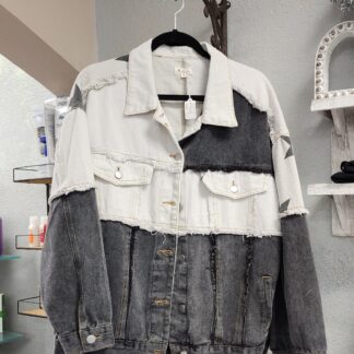 Black and white denim jacket