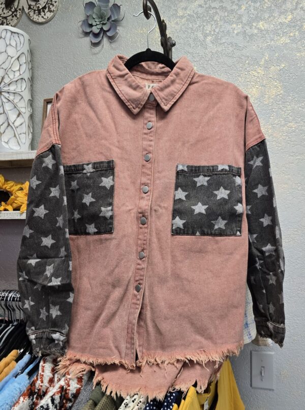 Brick red Star denim jacket