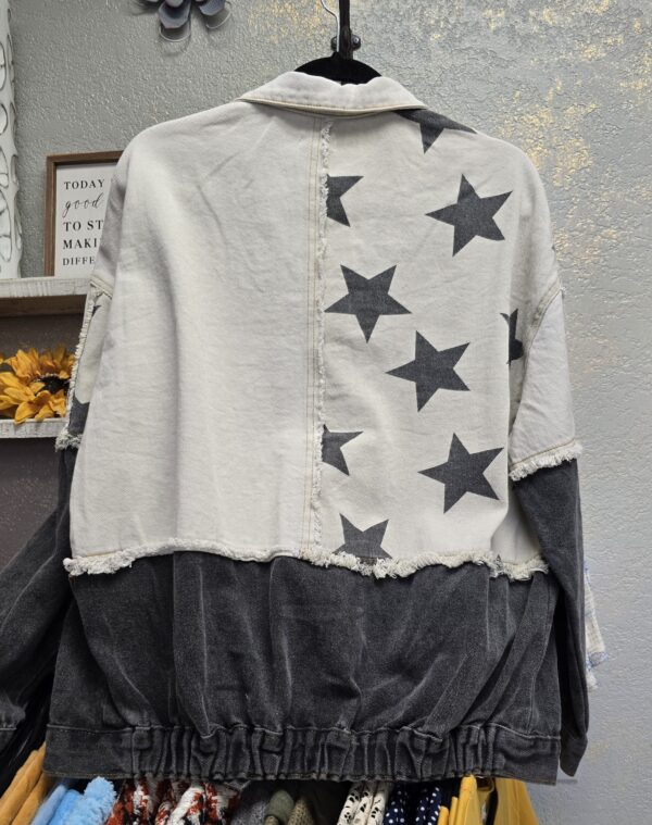 Black and white denim jacket - Image 2