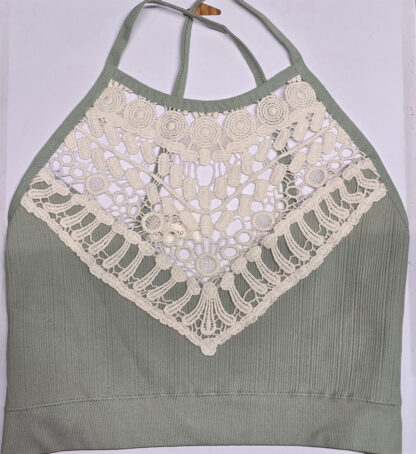 Crochet Lace High Neck Bralette multiple colors - Image 2