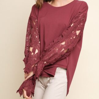 Wine colored long sleeve top