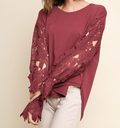 Wine colored long sleeve top