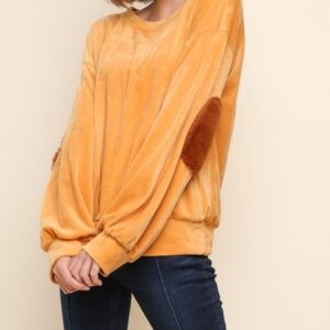 Amber long sleeve velvet sweater