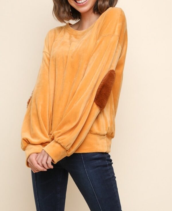 Amber long sleeve velvet sweater