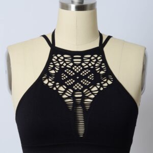 Seamless high neck strappy back cami