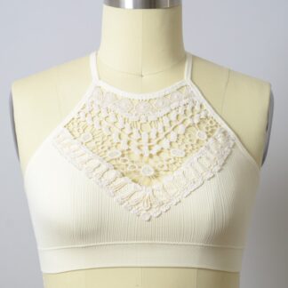 Crochet Lace High Neck Bralette multiple colors