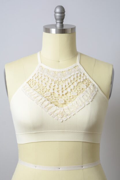 Crochet Lace High Neck Bralette multiple colors